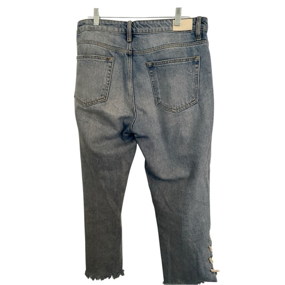 Hidden Tracey Lace-Up High Rise Straight Leg Raw Hem Jeans - Size 30 - Picture 7 of 12
